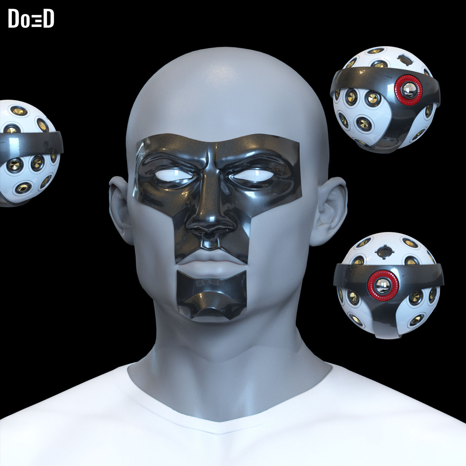 Bundle: T-Sphere & Mister Terrific Mask TSpheres Superman 2025 3D Model #MT193