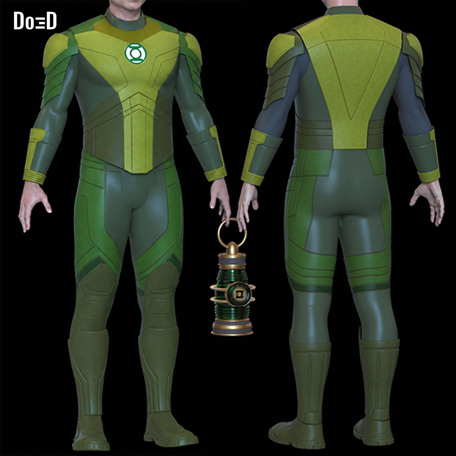 Lanterns Greenlantern Full Suit + Lantern 3D Printable Model STL File #GL866