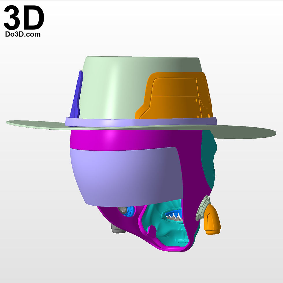 Thumbnail: Cad Bane Hat and Mask Star Wars Helmet | 3D Printable Model STL FILE #CB39