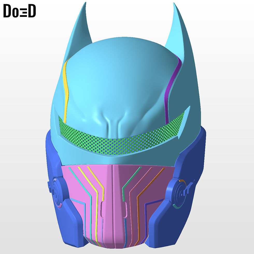 Thumbnail: Batman Helmet XE Suit Hellbat Version 3D Printable Model Print File STL #HB253