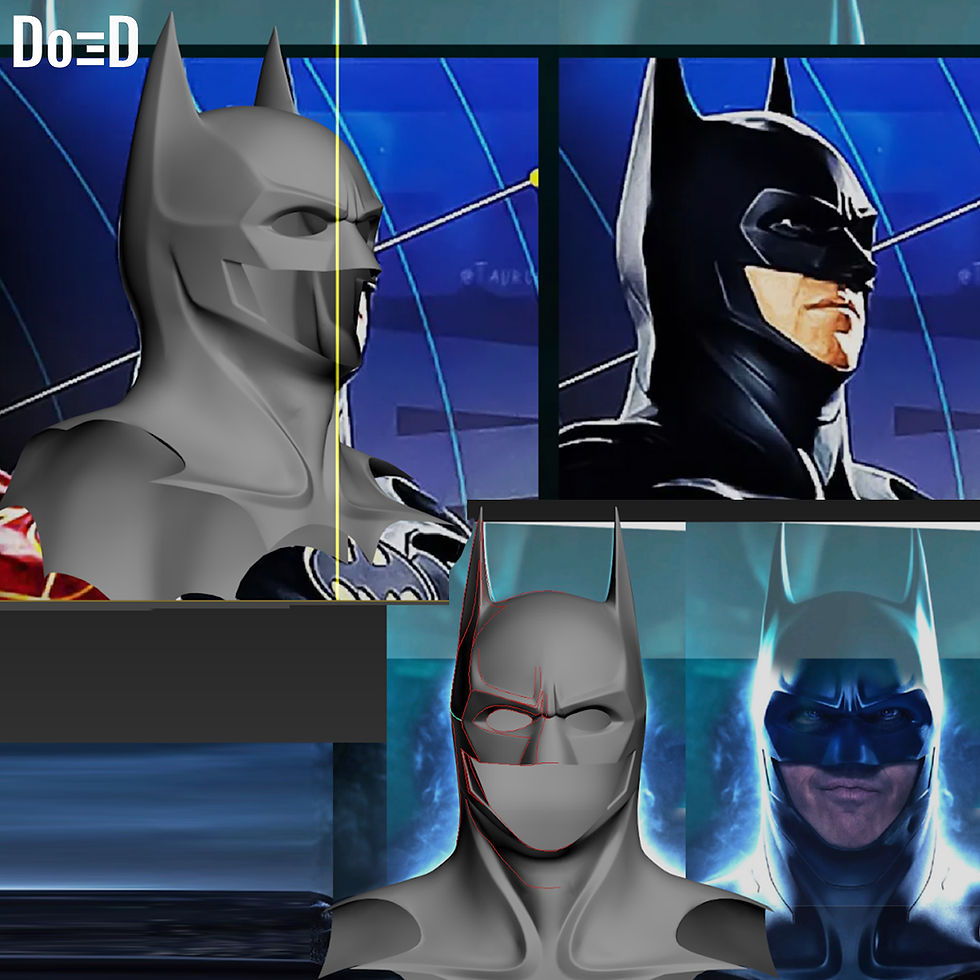 Thumbnail: Batman 2023 Cowl Michael Keaton Helmet The Flash 3D Printable Model File STL #B1