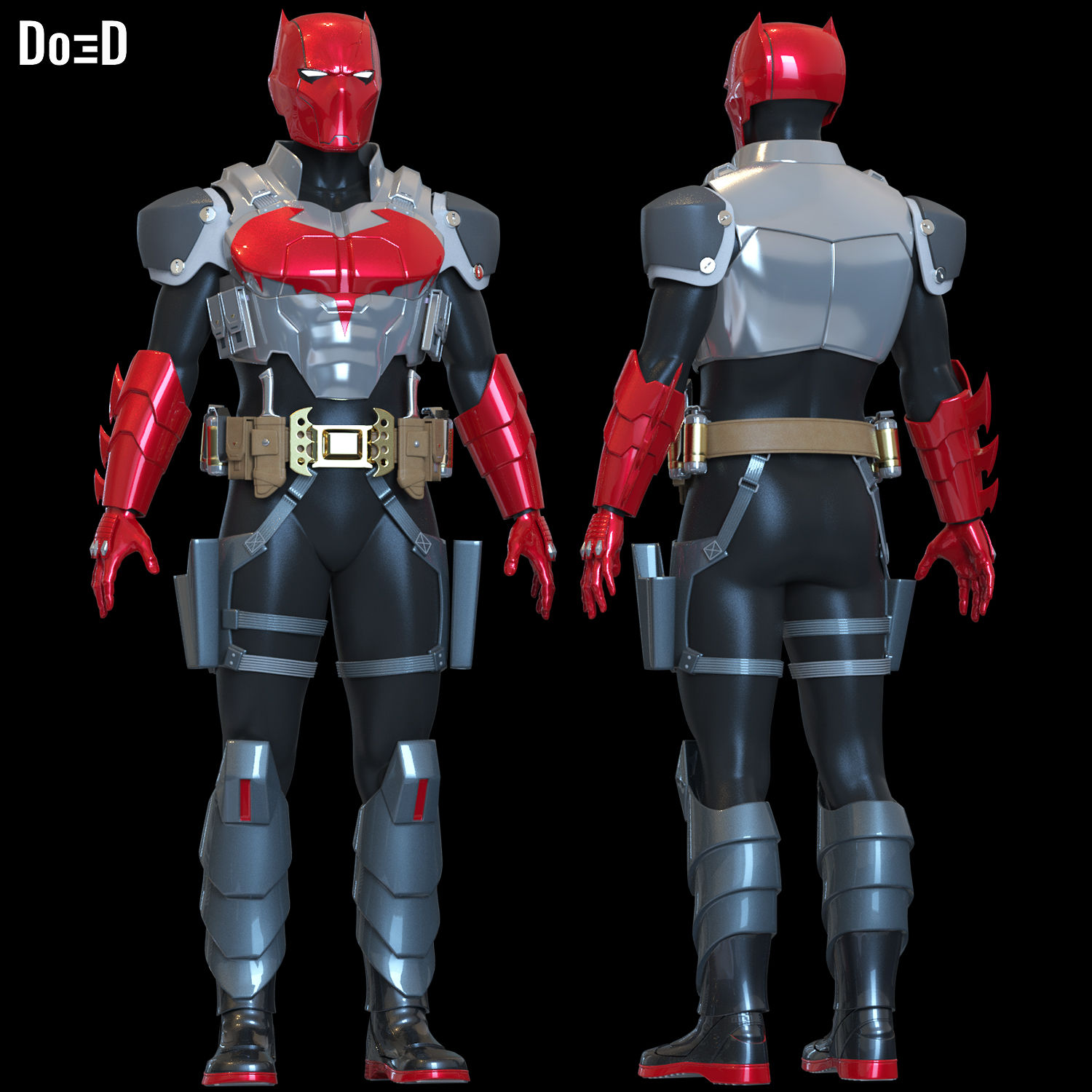 Red Hood Knight Fight Full Body Suit / Armors | 3D Printable Model #RKF329