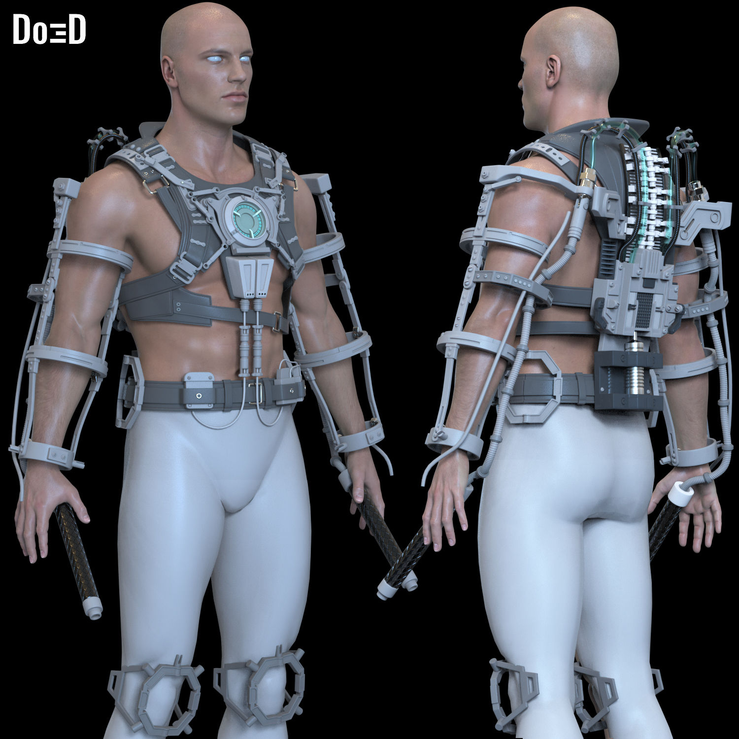 Whiplash Iron Man 2 Exoskeleton Harness Armor 3D Printable Model STL File #WP95