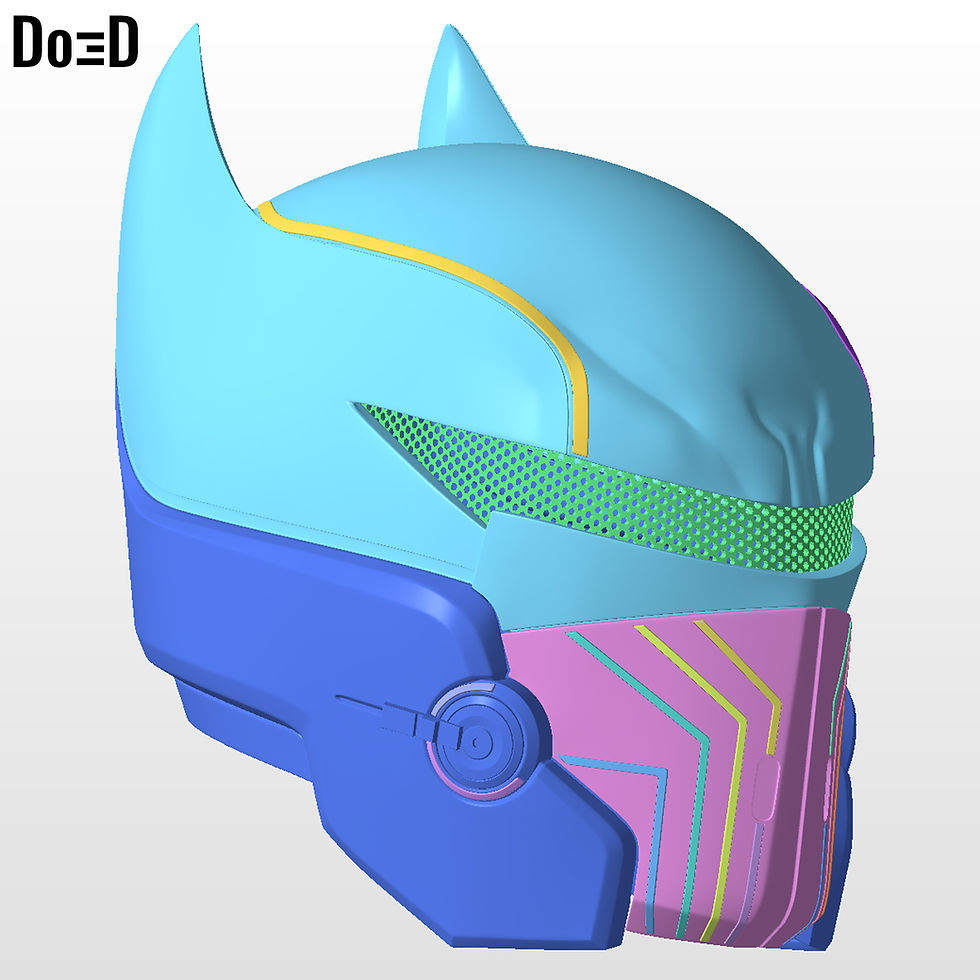Thumbnail: Batman Helmet XE Suit Hellbat Version 3D Printable Model Print File STL #HB253
