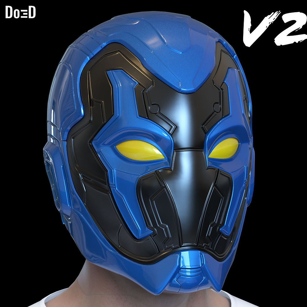 Thumbnail: Blue Beetle Helmet V2 | 3D Printable Model STL File #B42