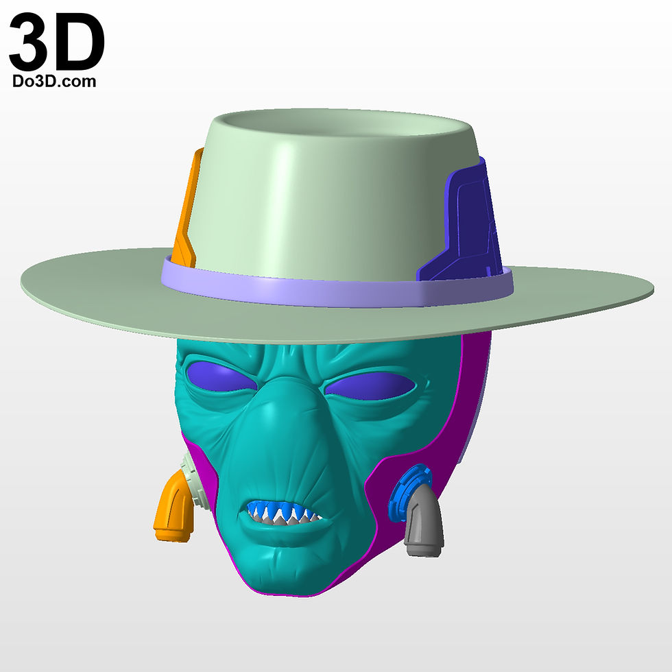 Thumbnail: Cad Bane Hat and Mask Star Wars Helmet | 3D Printable Model STL FILE #CB39
