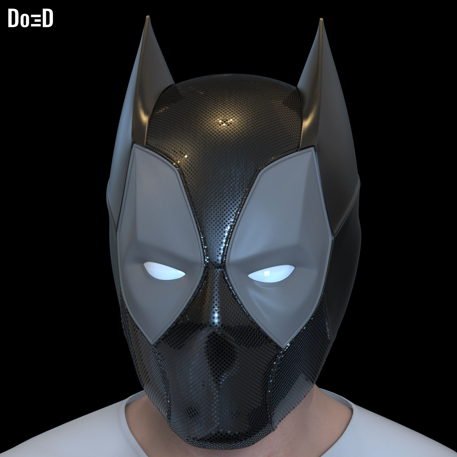 Batpool 3 Helmet (Batman Deadpool) 3D Printable Model Print File STL #B903