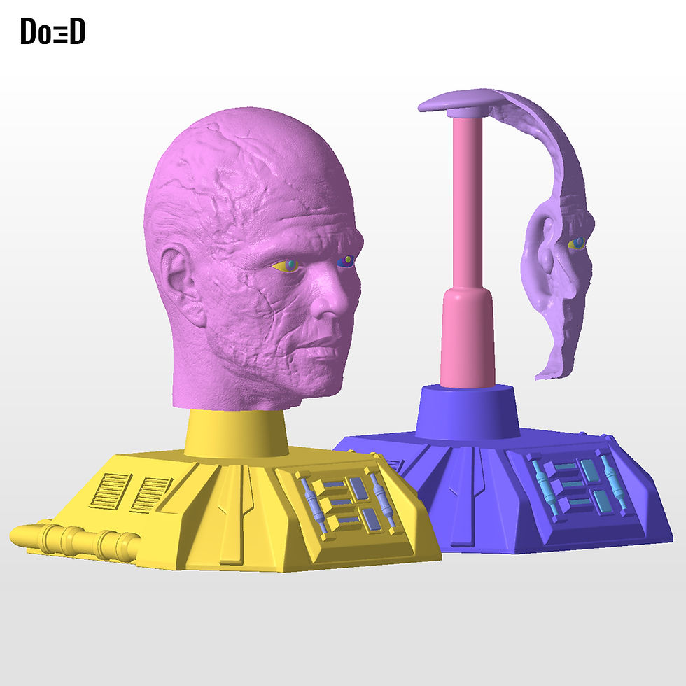 Thumbnail: Helmet Stand Battle Damaged Darth Vader Obi-wan Kenobi | 3D Printable Model #222