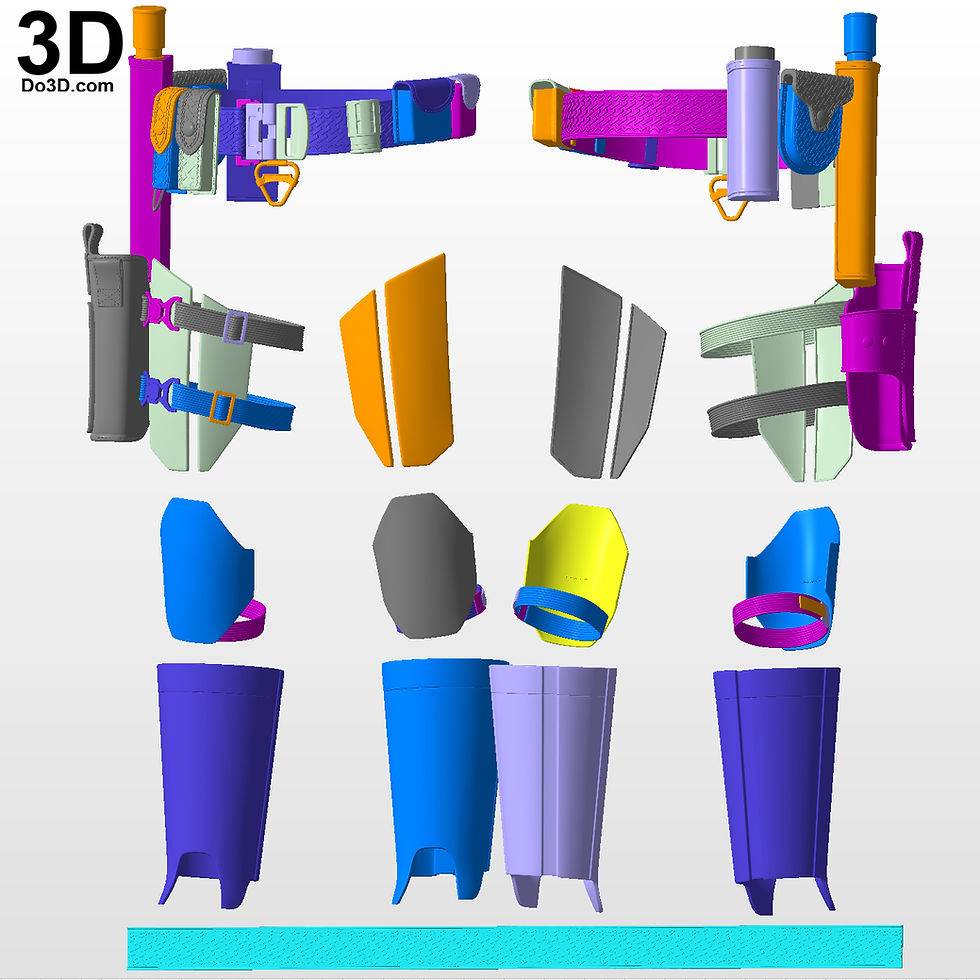Thumbnail: The Batman Lower Body, Leg Armors, Holster Utility Belt 3D Printable Model #TB68