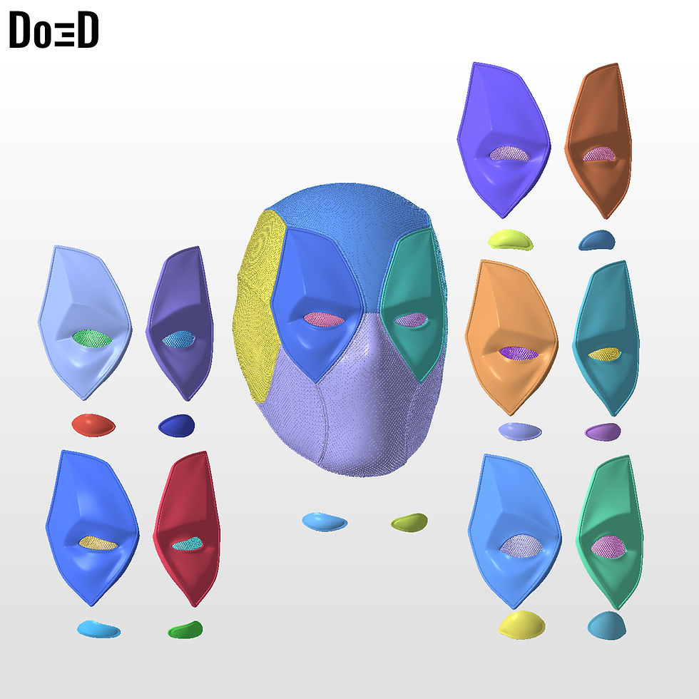 Thumbnail: Batpool 2 Helmet (Batman Deadpool) 3D Printable Model Print File STL #B902