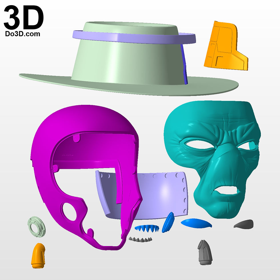Thumbnail: Cad Bane Hat and Mask Star Wars Helmet | 3D Printable Model STL FILE #CB39