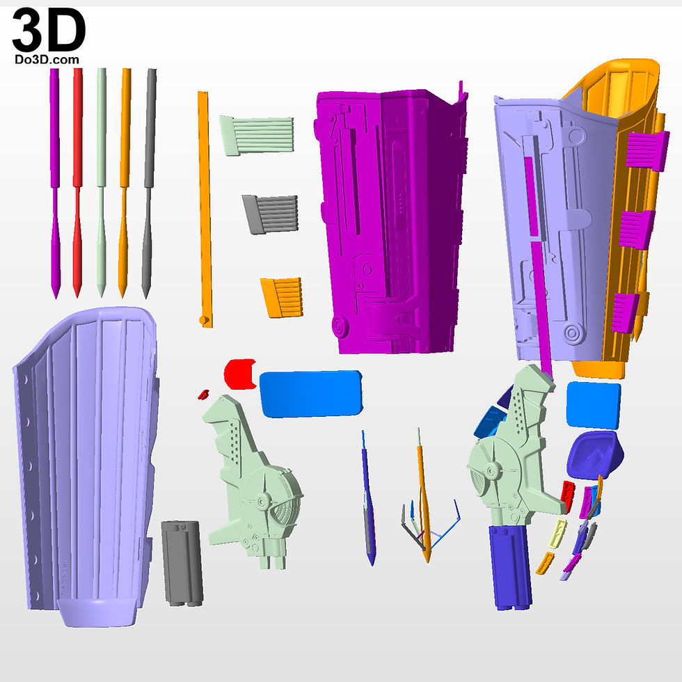 Thumbnail: Batman Gauntlet with grapple gun with hinges and slider 3D Printable Model #TB71
