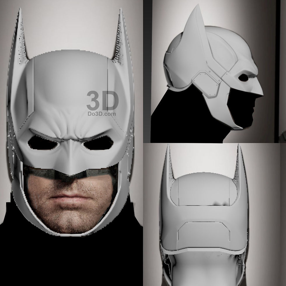 Thumbnail: Batman 2022 Concept Helmet Ben Affleck Cowl 3D Printable Model STL File #B25