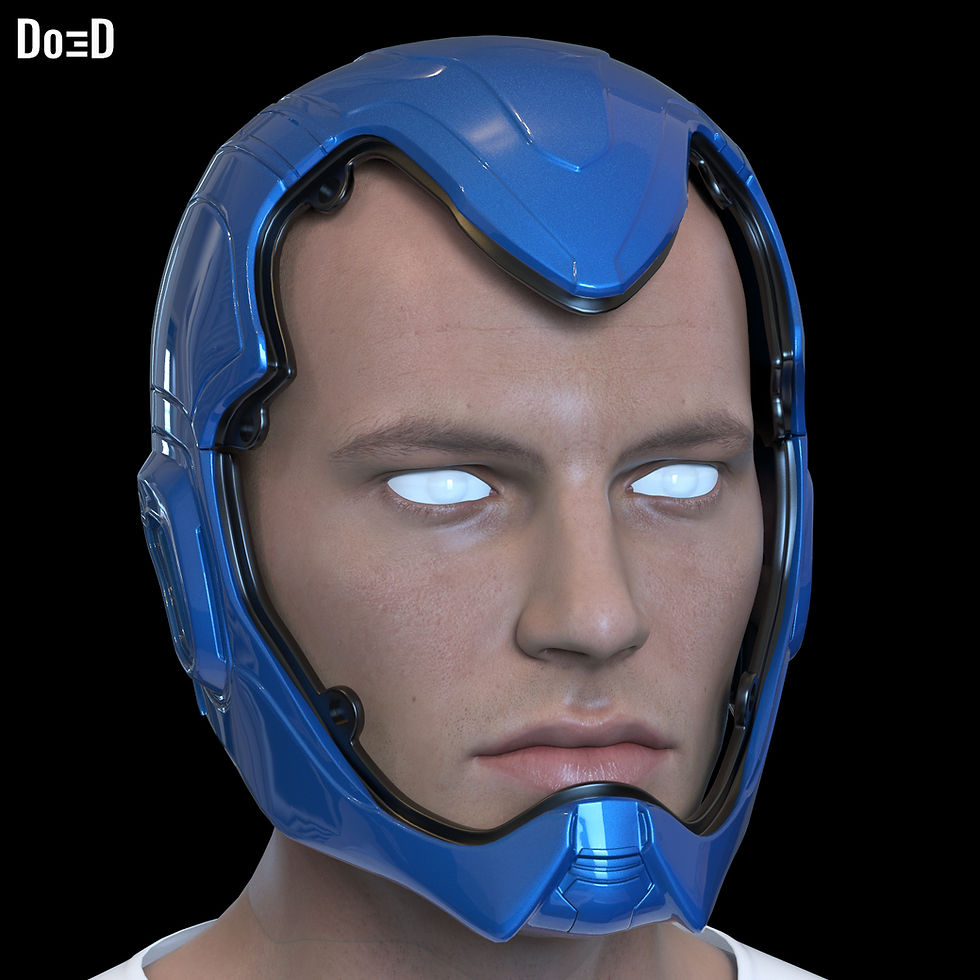 Thumbnail: Blue Beetle Helmet V2 | 3D Printable Model STL File #B42
