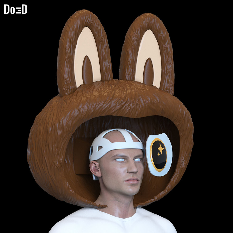 Thumbnail: Labubu Wearable Helmet 3D Printable Model STL File #LB112