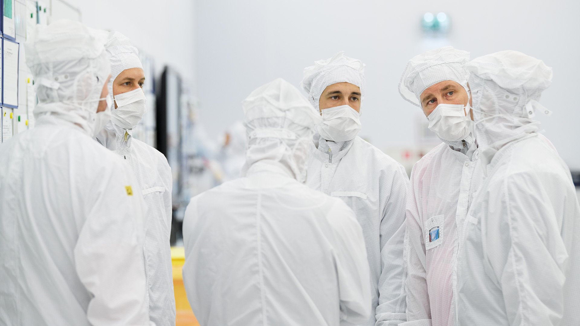 Technicians in a cleanroom 