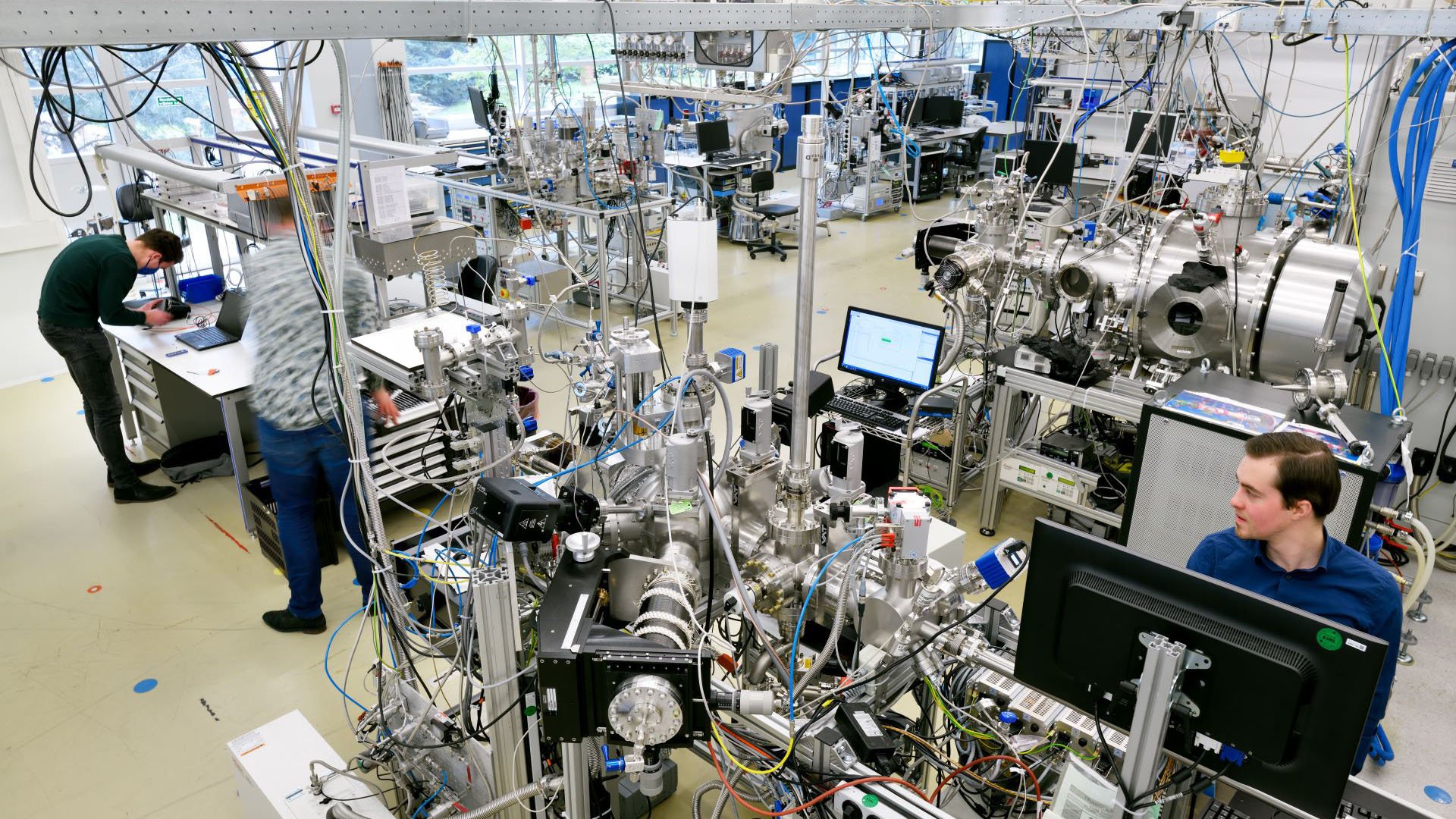 Technicians working with advanced equipment 