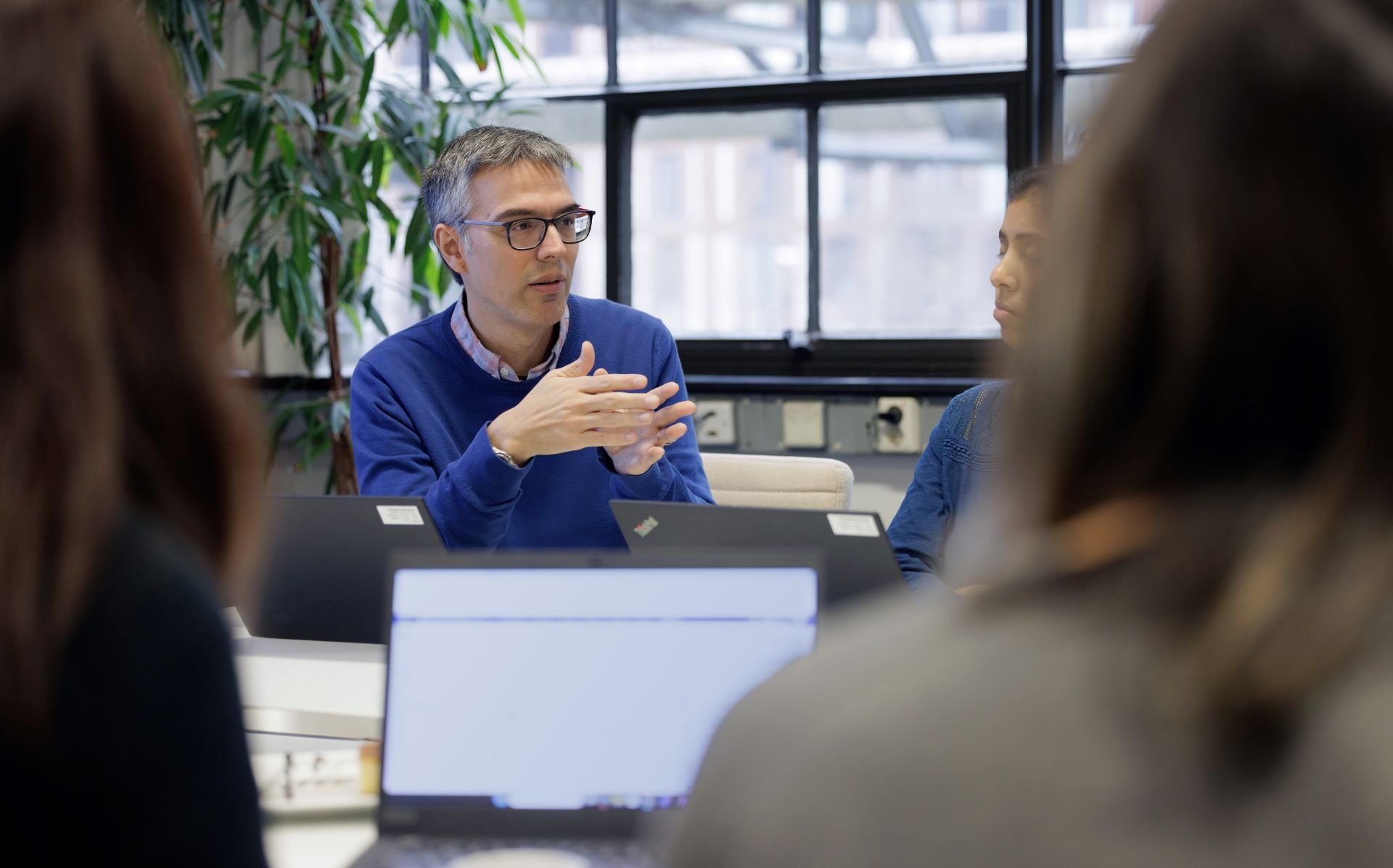 Group discussion around a table 
