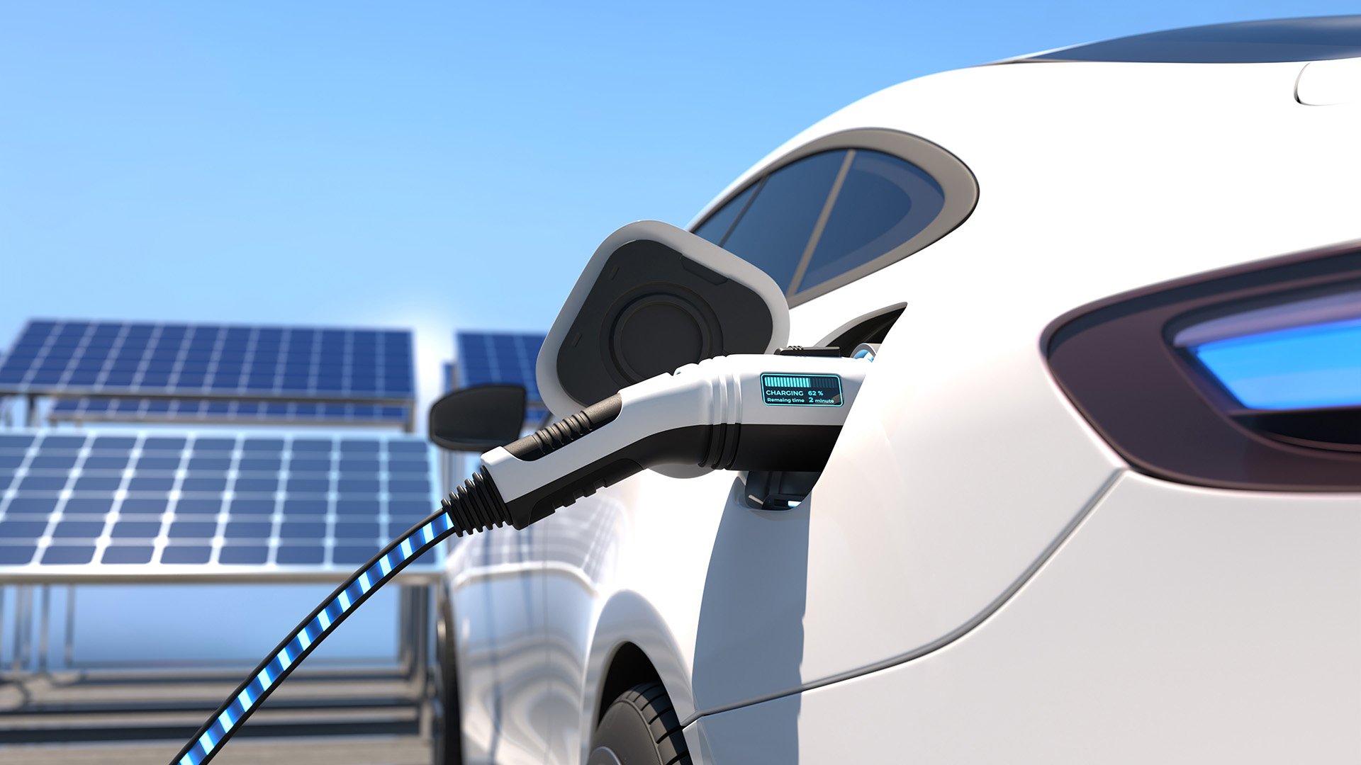 Electric vehicle charging with solar panels