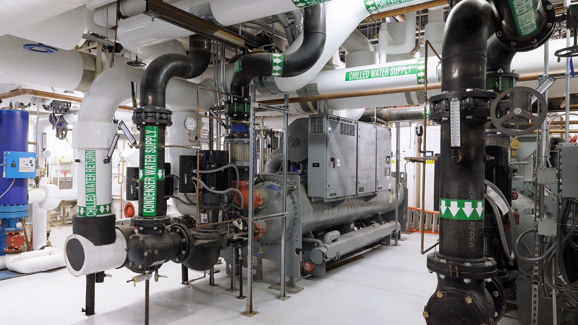 Industrial cooling and piping systems in an ASML facility